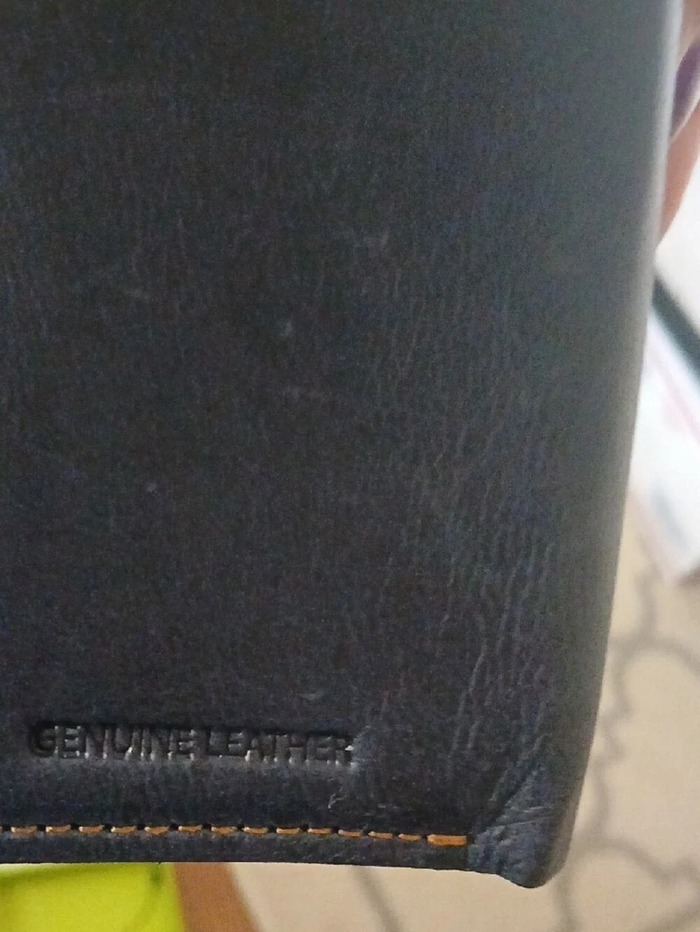 Robert Graham Black Leather RFID Card Wallet with Contrast Stitching